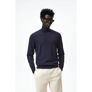 Navy Blue Zara Lightweight Knit Turtleneck Long Sleeve Pullover Sweater (NWT)